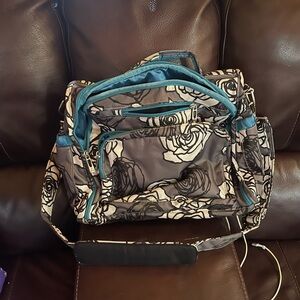 Floral Patterned Women's Bag in Black and White